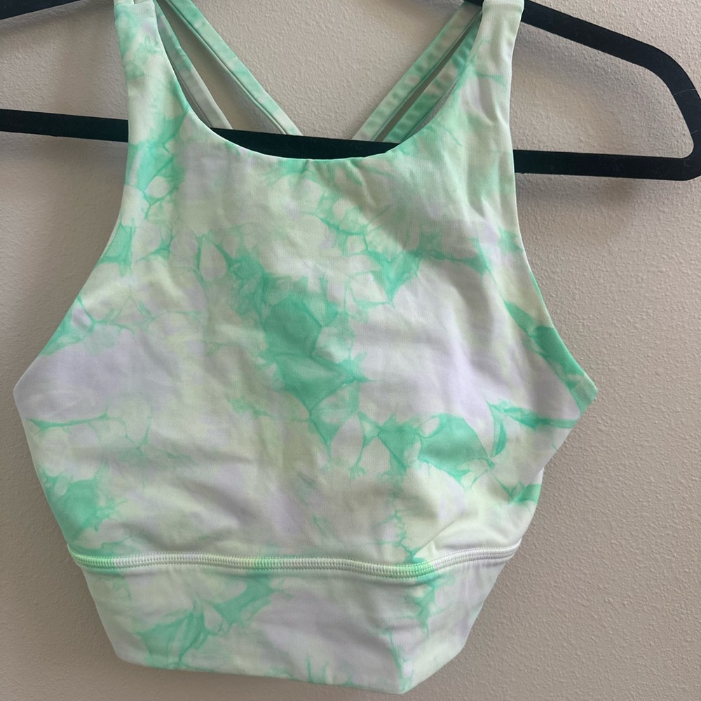 Lululemon Neon Green and yellow Tie-Dye Sports Bra